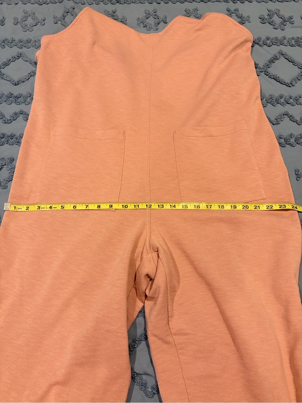 Old Navy Pink Sleeveless Fleece Lounge Jumpsuit Wide Leg Pockets XL Cotton Blend - Picture 9 of 10